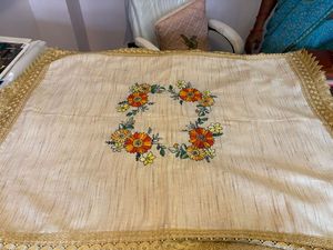 Designer Cotton Embroidered Table <b>Runner</b> Floral Design Premium Quality Table Cover For Home Restaurant Decor - Product Image 1