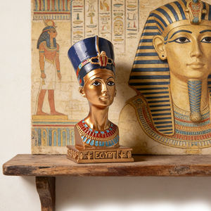 Busto in Resina della Regina Nefertiti dell'Antico Egitto, Figurina Dipinta, Scultura Artistica per Arredamento Casa, Souvenir Fujian - Product Image 5