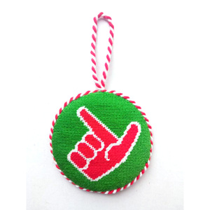 3.5 Inch Đường Kính Thời Trang 'Guns Up' Thêu Needlepoint Cây Giáng Sinh Trang Trí Trang Trí Nhà Máy Bán Buôn - Product Image 1