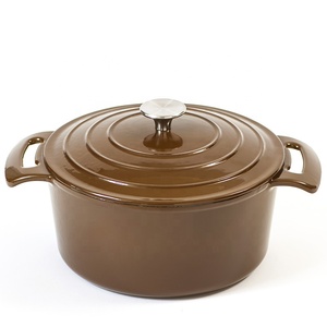 Casseroles multifonctionnelles en <span class=keywords><strong>fonte</strong></span> émaillée Fond épaissi en céramique Poignée de couvercle de casserole Ustensiles de cuisine Matériau métallique - Product Image 2