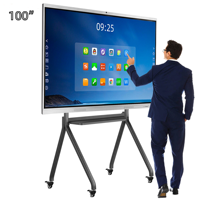Vente en gros de panneaux tactiles de 100 pouces, panneaux tactiles capacitifs industriels, tableau interactif intelligent pour les réunions