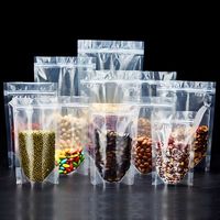 Pochette debout Doypack zip-lock refermable personnalisée sac d'emballage alimentaire en plastique transparent avec fermeture éclair