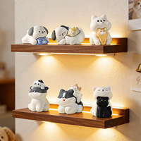 Statuette créative de chaton et chiot de dessin animé, série Guérison, mini ornement en résine pour animaux de compagnie, décoration esthétique pour la maison, la chambre et le bureau, cadeau en gros