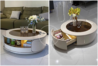 Table basse de salon en verre mobile, durable et luxueuse, mobilier de maison au design moderne