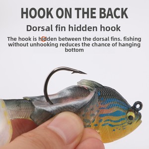 Leurre de pêche artificiel bionique réaliste, tête plombée, queue de pagaie, swimbait, hameçons à queue en T, pour toutes les zones aquatiques, achigan, brochet - Product Image 4