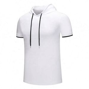 Hoodie Homme Grande Taille à Manches Courtes Style Hip Hop en Noir et Blanc, Tricoté, Écologique, Anti-rétrécissement, Imprimé, Tendance Estivale - Product Image 2