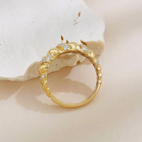 Anelli con Diamanti Alternati 'Stay Together', Diamanti Coltivati in Laboratorio, Placcati in Oro Giallo 18K, Versatili per Fidanzamento e Matrimonio, Gioielli Raffinati per Donne