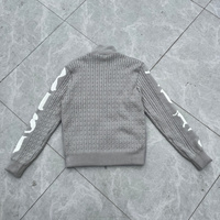 Veste d'hiver en coton matelassée pour homme, style streetwear, personnalisable OEM, avec manches en jacquard tricoté, fermeture éclair, broderie, blocs de couleur et patchwork, manteau en duvet