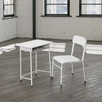 Ensemble bureau et chaise pour un seul élève, mobilier scolaire pour salle de classe avec structure métallique