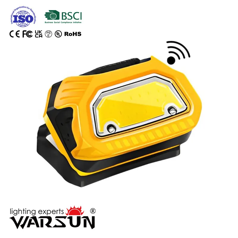 Warsun Bewegende Koplamp Led Batterij Indicator Detectie Oplaadbare Cob Hoofdlamp Koplamp Koplampen Voor Kamperen