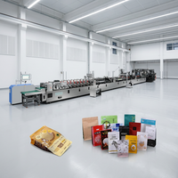 Machine de fabrication de sachets Doypack à fermeture éclair, entièrement automatique, à trois soudures latérales, pour sacs en plastique et en papier, avec composants essentiels du moteur PLC