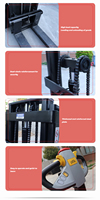 Chariot élévateur électrique à double bras Durabler neuf de 1 tonne avec une hauteur de levage de 9 m, mât à 3 sections, chariot élévateur pour allées étroites