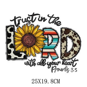 Christian Faith Sunflower Design Impresora DTF Transferencia Dios Todas las cosas son posibles Prensa <span class=keywords><strong>de</strong></span> calor PET Pegatinas temáticas cristianas - Product Image 5