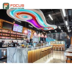 Vitrine à café contemporaine d'angle avec étagère en verre et panneau blanc - Product Image 6