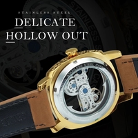 Montre automatique squelette transparente carrée Forsining pour homme, boîtier gravé rétro, luxe, pont doré lumineux, bracelet, horloge masculine