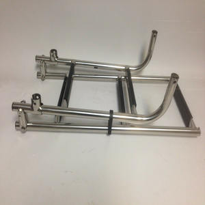 Isure 해양 보트 접이식 스테인레스 스틸 5 단계 사다리 W 고무 그립 2 + 3 단계 - Product Image 5