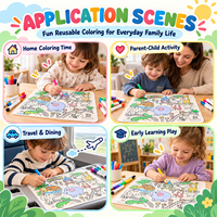 Tapis de coloriage en silicone réutilisable pour enfants, tapis de dessin en silicone personnalisé, tapis de coloriage pour enfants, tapis de coloriage en silicone pour enfants