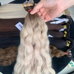 Venta al por mayor de lujo ondulado Super doble cinta dibujada en 100% extensiones de cabello humano vietnamita crudo todos los colores 60cm - Product Image 1