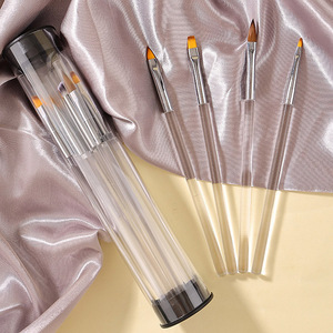 Lot de 16 pinceaux à ongles transparents avec manche, pour French Manucure, estompage, liner et peinture gel UV cristal - Product Image 3