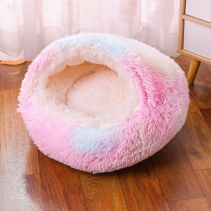 Wholesale Round Long Plush Soft Cat <strong>Dog</strong> <strong>Bed</strong> <strong>Luxury</strong> Fluffy Faux Fur Pet Sleeping Cushion - Product Image 4
