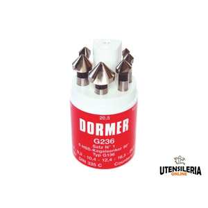 Juego de avellanadores Dormer HSS G236 90 ° 6,30 a 20,50mm (6 uds) - Product Image 1