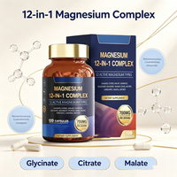 Gélules de Glycinate de Magnésium Complexe 12-en-1 Haute Puissance, 120 Comprimés, Expédition depuis l'Entrepôt des États-Unis