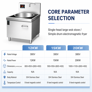 Commercial Single Head Induction Wok Range with 12kW Heating for Canteens Central Kitchens and Restaurant Equipment Dealers - Product Image 2