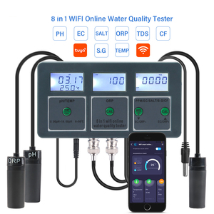 เครื่องวัดค่า PH/TEMP/ORP/PPM/EC/SALT/SG/CF ดิจิตอลอเนกประสงค์ 8-in-1 ยี่ห้อ Tuya WiFi พร้อมหน้าจอ LCD รับประกัน 1 ปี สำหรับระบบปลูกพืชไร้ดิน - Product Image 1