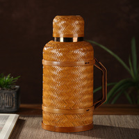 Nouvelle Bouilloire Thermos en Acier Inoxydable Isolée en Bambou de Style Chinois avec Affichage de Température, Grande Capacité, Idéale pour les Fêtes, Maison et Voyage