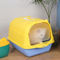 Bac à litière pour chat en plastique grand format, couvert et fermé, accessoires pour animaux de compagnie, vente en gros