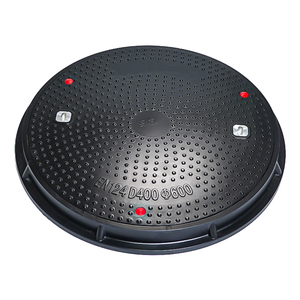 EN124 D400 800mm SMC 고품질 미끄럼 방지 도난 방지 맨홀 뚜껑 하수구 덮개 배수구 (OEM 서비스 제공) - Product Image 1