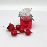 Vente chaude usine : Bocaux en verre carrés de 100 ml de qualité alimentaire avec couvercle à clip pour confitures, miel et épices