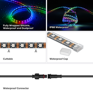 BTF-LIGHTING IP68 Wasserdicht im Freien 12V 5m 60leds/<span class=keywords><strong>m</strong></span> WS2815 RGB Individuell adressierbar 5050SMD Dual Signal LED Pixel Strip - Product Image 5
