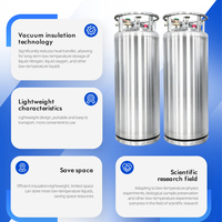Cylindre cryogénique Dewar en acier inoxydable à isolation sous vide pour le stockage d'azote liquide, d'hélium et d'argon