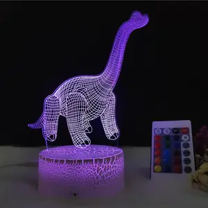 Lampe de Table à LED pour la saint-valentin, Illusion à distance, 7 couleurs changeantes, éclairage 3D craquelé, cadeau de noël, nouveau style