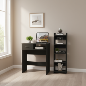 Treia Home Office Set da deposito E-SHOP supporto per vassoio per tastiera a cinque ripiani nero con Set da scrivania in due parti per Computer con un cassetto - Product Image 2