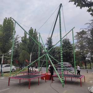 Équipement de divertissement de machine de parc d'attractions de prix bon marché d'usine monte le <span class=keywords><strong>trampoline</strong></span> à l'élastique pour le jeu adulte - Product Image 1