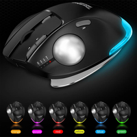 Ratón Trackball Recargable ZELOTES F33, Ratón Inalámbrico de Modo Dual BT y 2.4G para PC, Mac, Computadora Portátil, Tableta, Ratón para Juegos