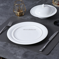Prix usine haut de gamme cuisine occidentale hôtel vaisselle plats grand bol à soupe avec couvercle en céramique porcelaine ensemble de soupe bol