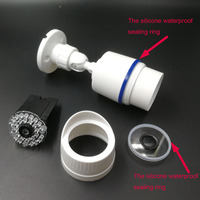 Caméra de sécurité factice extérieure multifonctionnelle Hailin 1801 en plastique blanc haute simulation, étanche, avec lumière LED clignotante pour la maison et l'IoT
