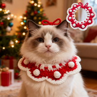 Collier pour animaux de compagnie tissé doux et adorable, comme accessoires pour chats et chiens, écharpes multifonctionnelles pour chats et chiens, comme cadeaux de Noël pour la famille et les amis