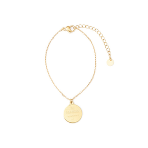 Pulsera con Dije de Moneda Chapada en Oro Angelina, Cadena Ajustable, Joyería de Moda para Mujer, Accesorio de Regalo - Product Image 4