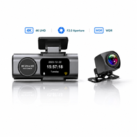Caméra embarquée 4K avant et arrière 1080P WiFi, enregistreur de conduite, surveillance de stationnement 24h/24, capteur G, enregistrement en boucle et contrôle par application