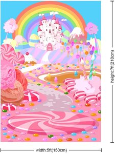 Fondo fotográfico de cuento de hadas para niños, Fondo de dibujos animados para fotografía, fiesta de cumpleaños, estudio, piruleta - Product Image 2