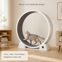 Roue d'exercice silencieuse pour chat en ABS, grand diamètre 110 cm, avec affichage numérique intelligent, jouet de fitness pour animaux de compagnie