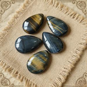 Venta al por Mayor de Cristal Natural de Ojo de Tigre Amarillo y Azul de Alta Calidad, 3-4cm, Forma de Gota de Agua, Pulido, Elegante Decoración para el Hogar, Crystalhola - Product Image 4