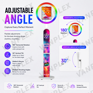 Kiosque photo <span class=keywords><strong>selfie</strong></span> en métal arqué pour iPad, coque de photomaton 10,2-13 pouces avec lumière RGB pour location événementielle et fêtes - Product Image 4