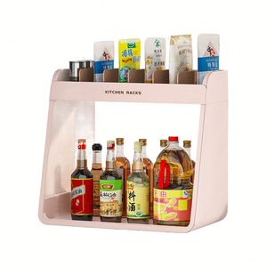 Kitchen Double Tier Durable Plastic Modern Multifunction Spice Storage Organizer - Product Image 5