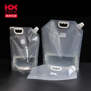 In Stock New Arrival Food Packaging Bag Transparent Liquid Drink Spout Pouch 1000ml 1500ml Stand Up Pouch With Spout For Liquid