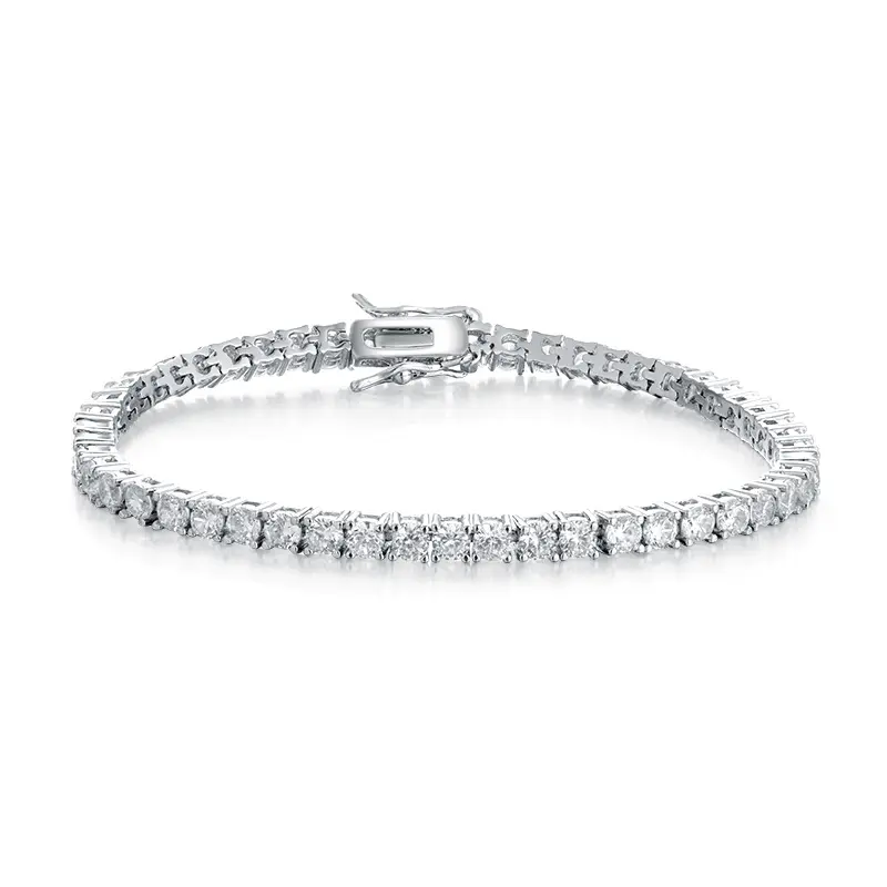Moissanite Tennis Simple 9K Solid Gold HipHop Tennis Bracelet Moissanite Tennis Bracelet 9K Gold